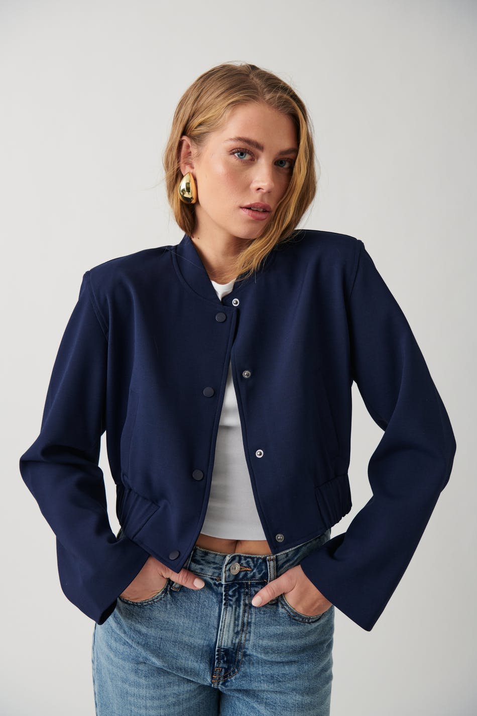 Short tailored jacket - Bleu marine