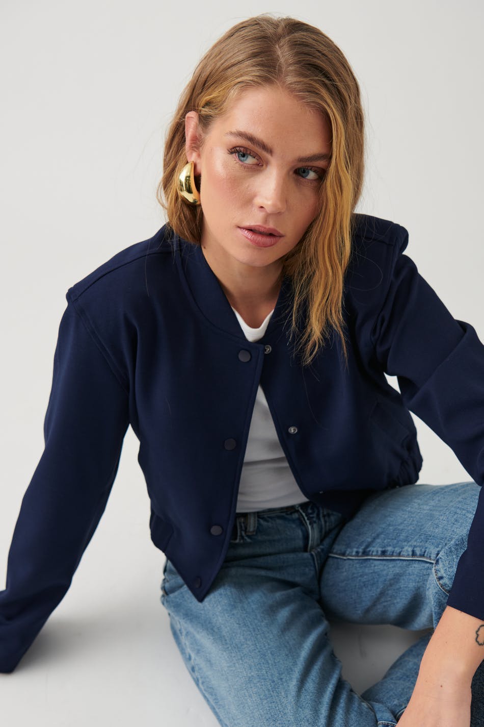 Short tailored jacket - Bleu marine