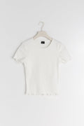 Brushed rib top - Blanc cassé
