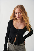 Lace detail top - Blanc cassé