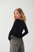Lace detail top - Blanc cassé