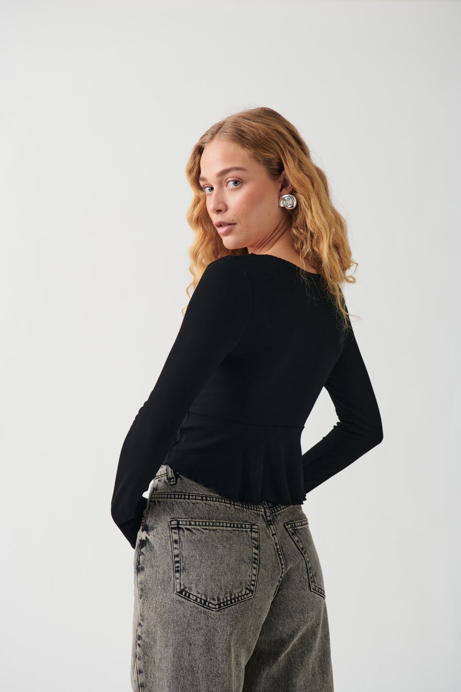 Lace detail top - Blanc cassé