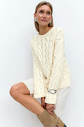 Cable knitted sweater - Parfait pink