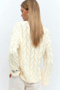 Cable knitted sweater - Parfait pink