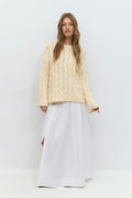 Cable knitted sweater - Crème