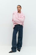 Cable knitted sweater - Parfait pink