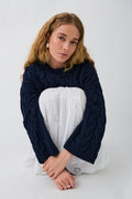 Cable knitted sweater - Navy blazer