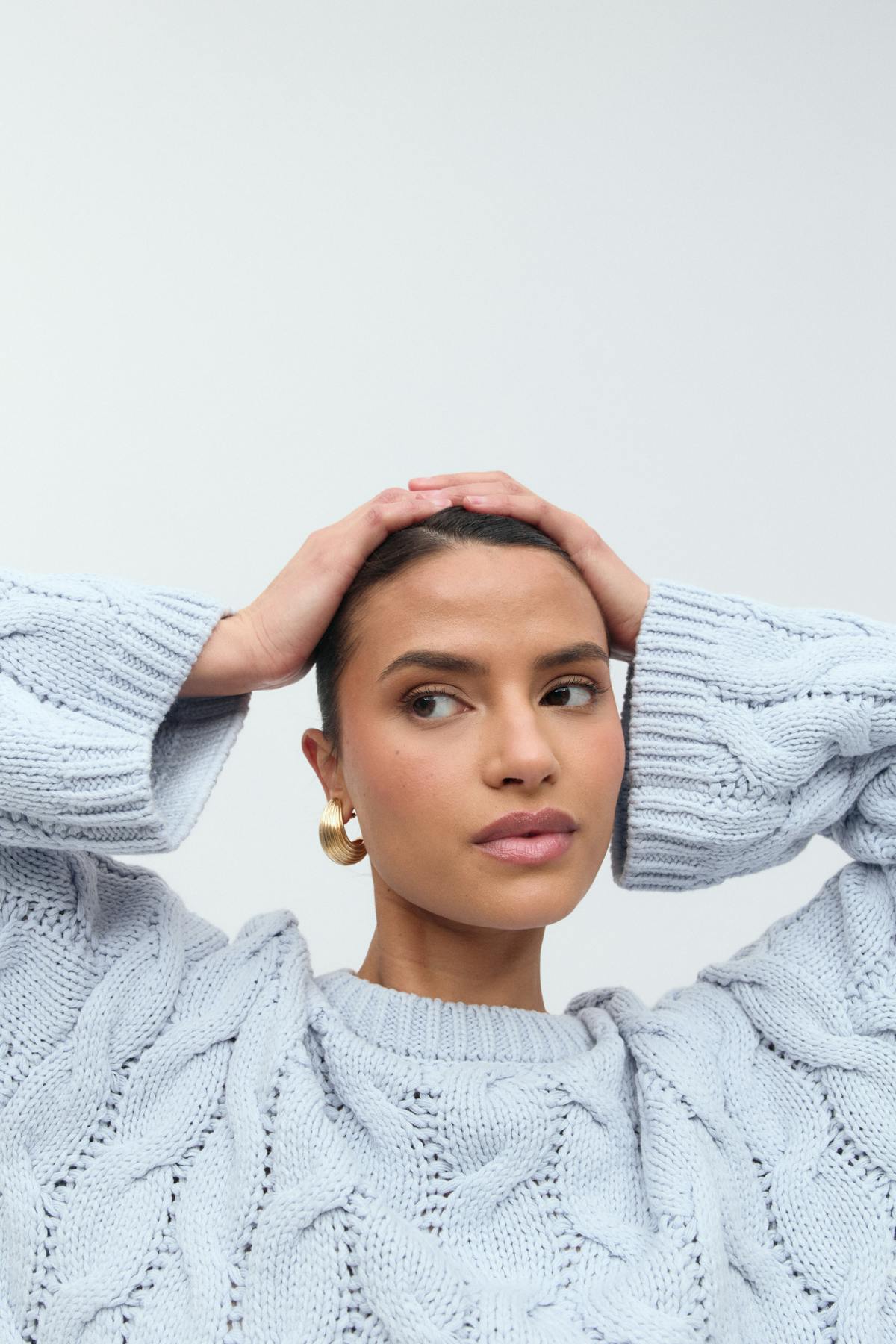 Cable knitted sweater - Navy blazer