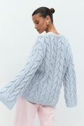 Cable knitted sweater - Heather