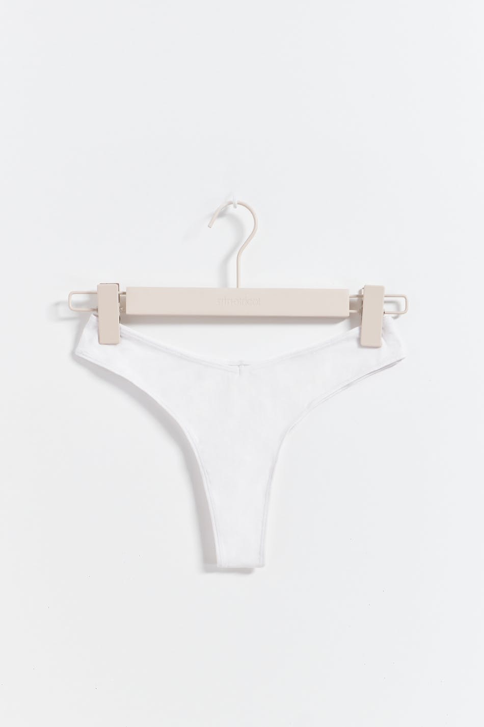 v shaped cotton thong - Noir