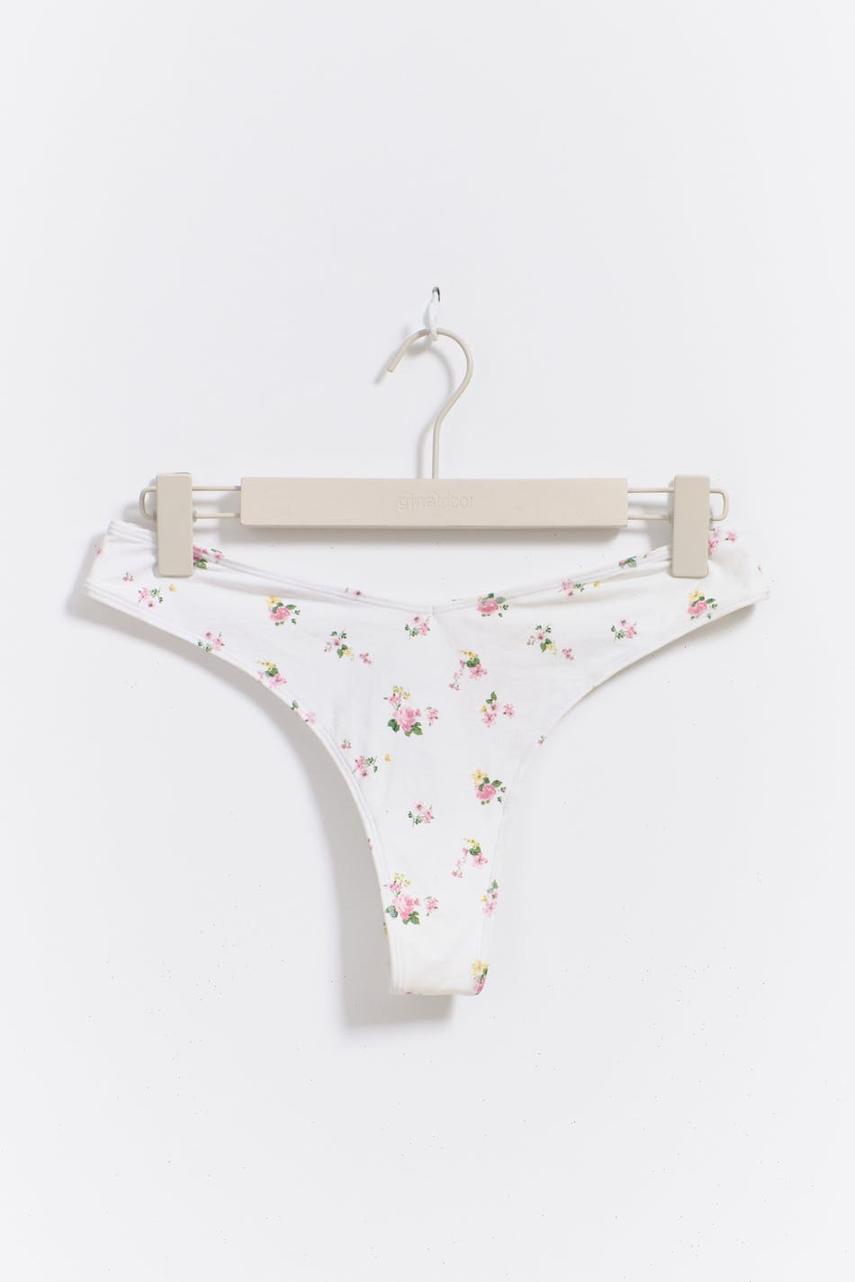 v shaped cotton thong - Gris