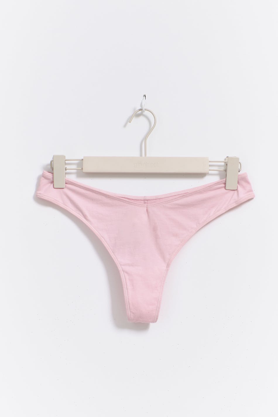 v shaped cotton thong - Noir