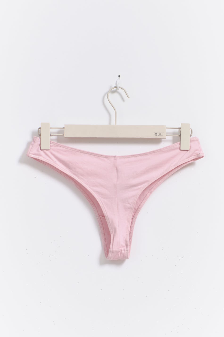 v shaped cotton thong - Noir