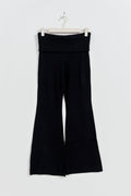 Knitted folded down trousers - Noir
