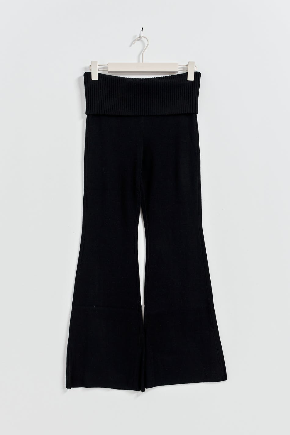 Knitted folded down trousers - Noir