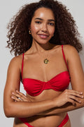 Ruched bikini bra - Rouge