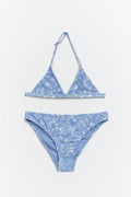 Y triangle bikini set - Green paisley
