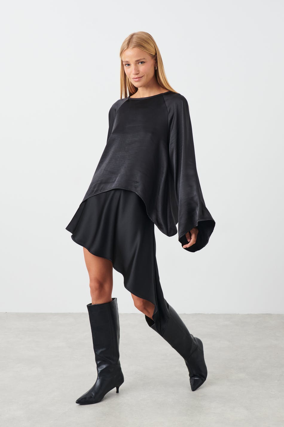 Satin skirt - Noir