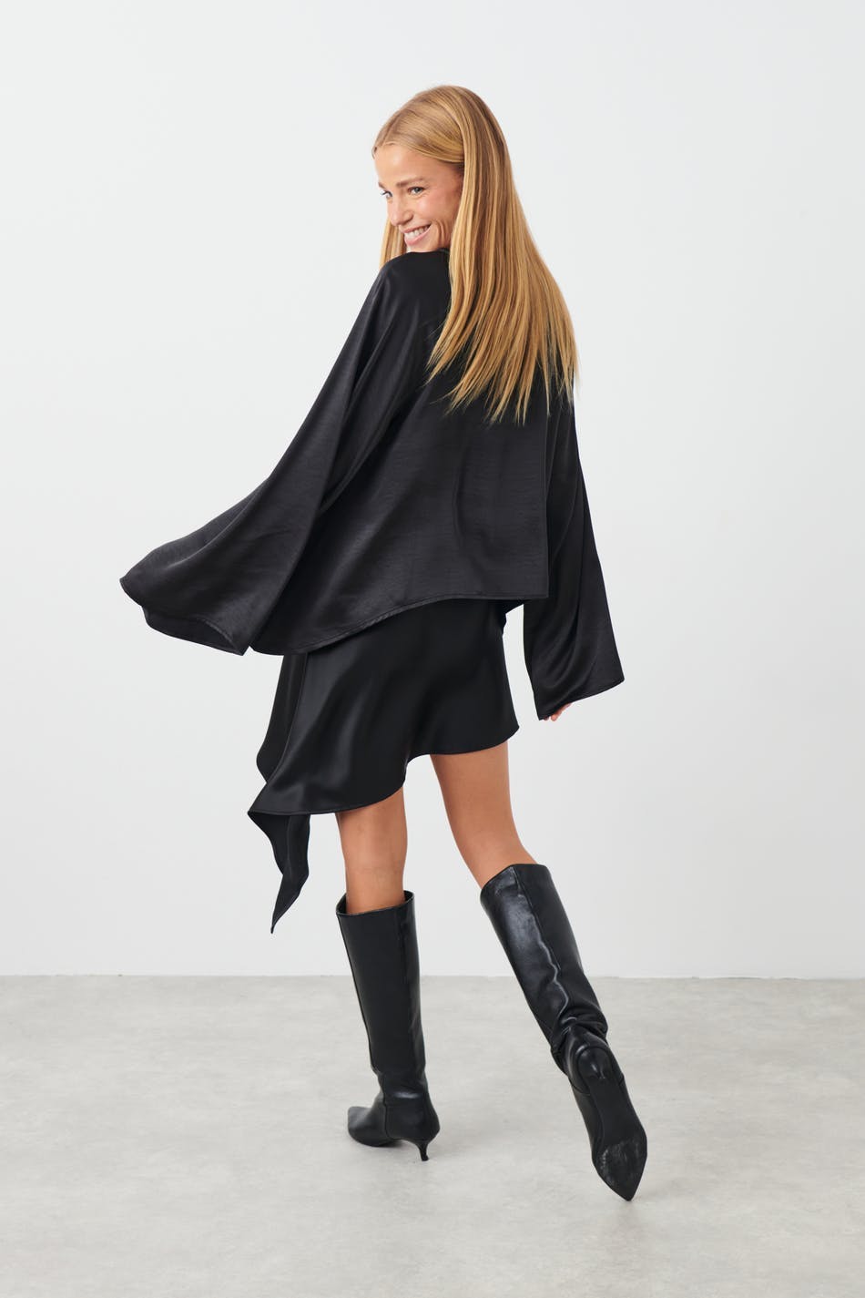 Satin skirt - Noir