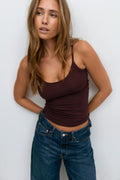 Basic strap singlet - Moss gray
