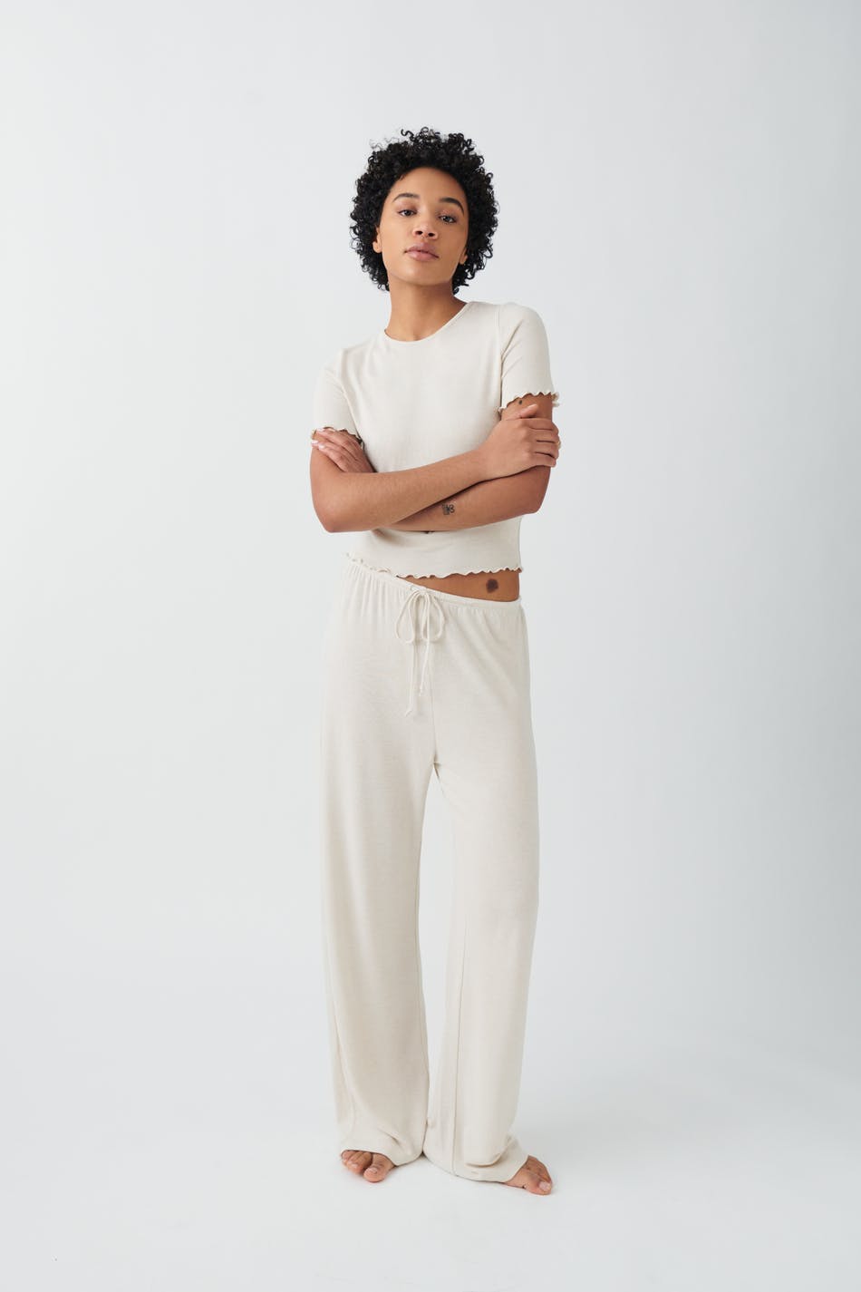 drawstring wide trousers - Noir