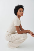 drawstring wide trousers - Moonbeam