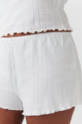 Pointelle shorts - Blanc cassé