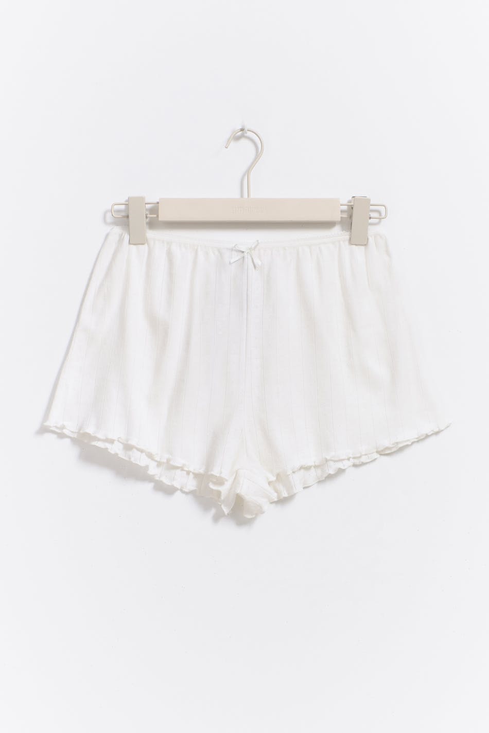 Pointelle shorts - Blanc cassé