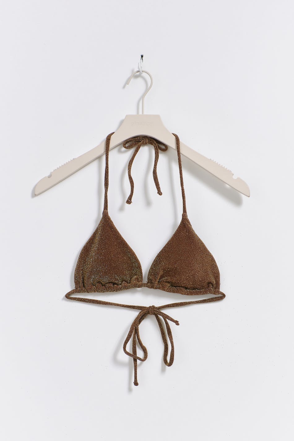 Glitter triangle bikini top - Brown/glitter