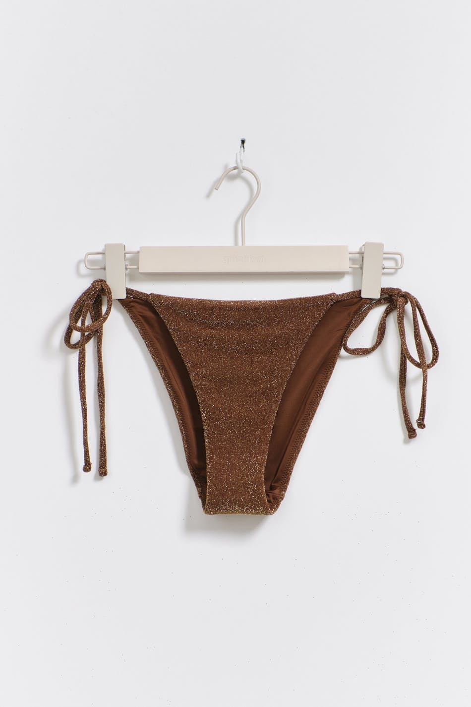 Glitter triangle bikini brief - Brown/glitter