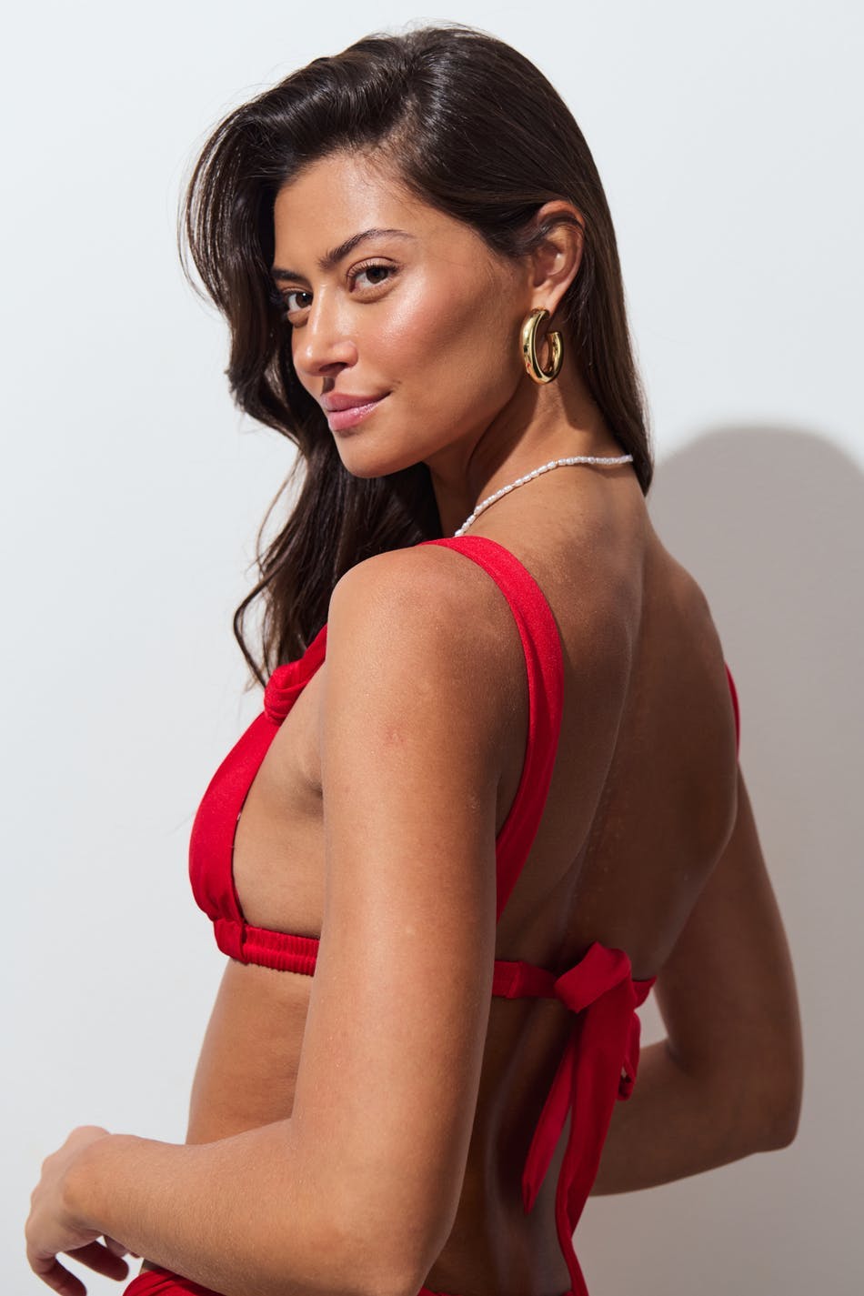 Wide strap bikini top - Rouge