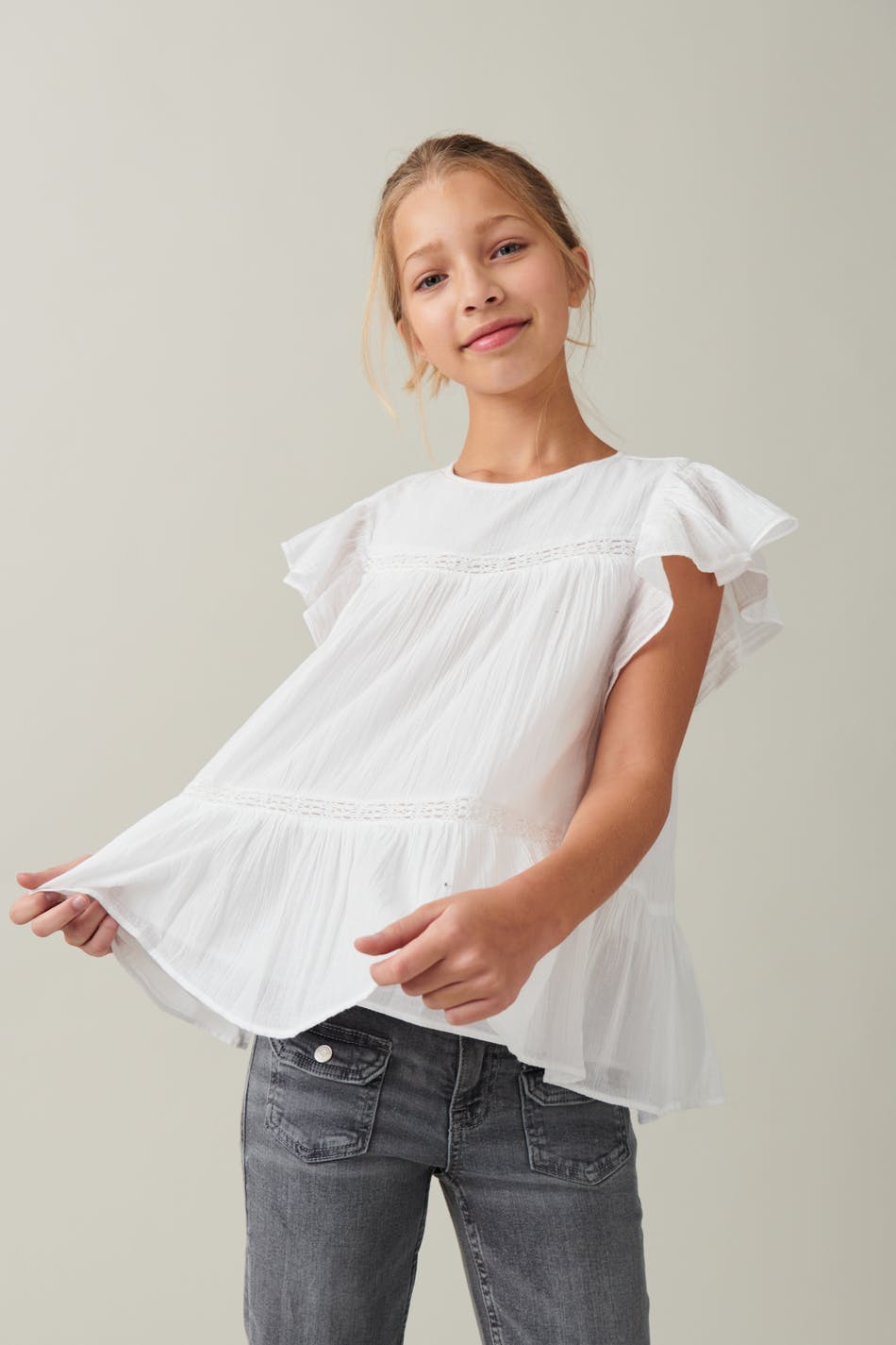 Y crinkled top - Blanc