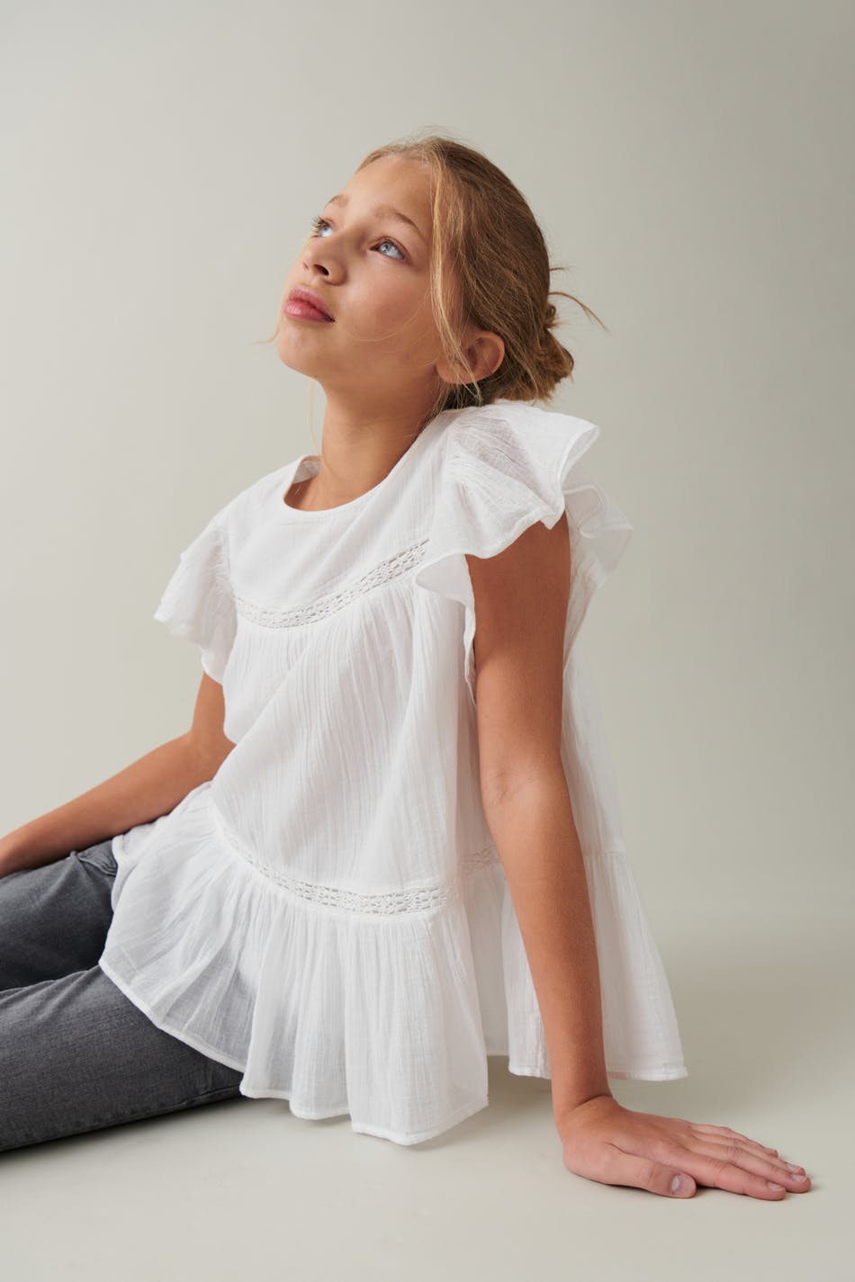 Y crinkled top - Blanc