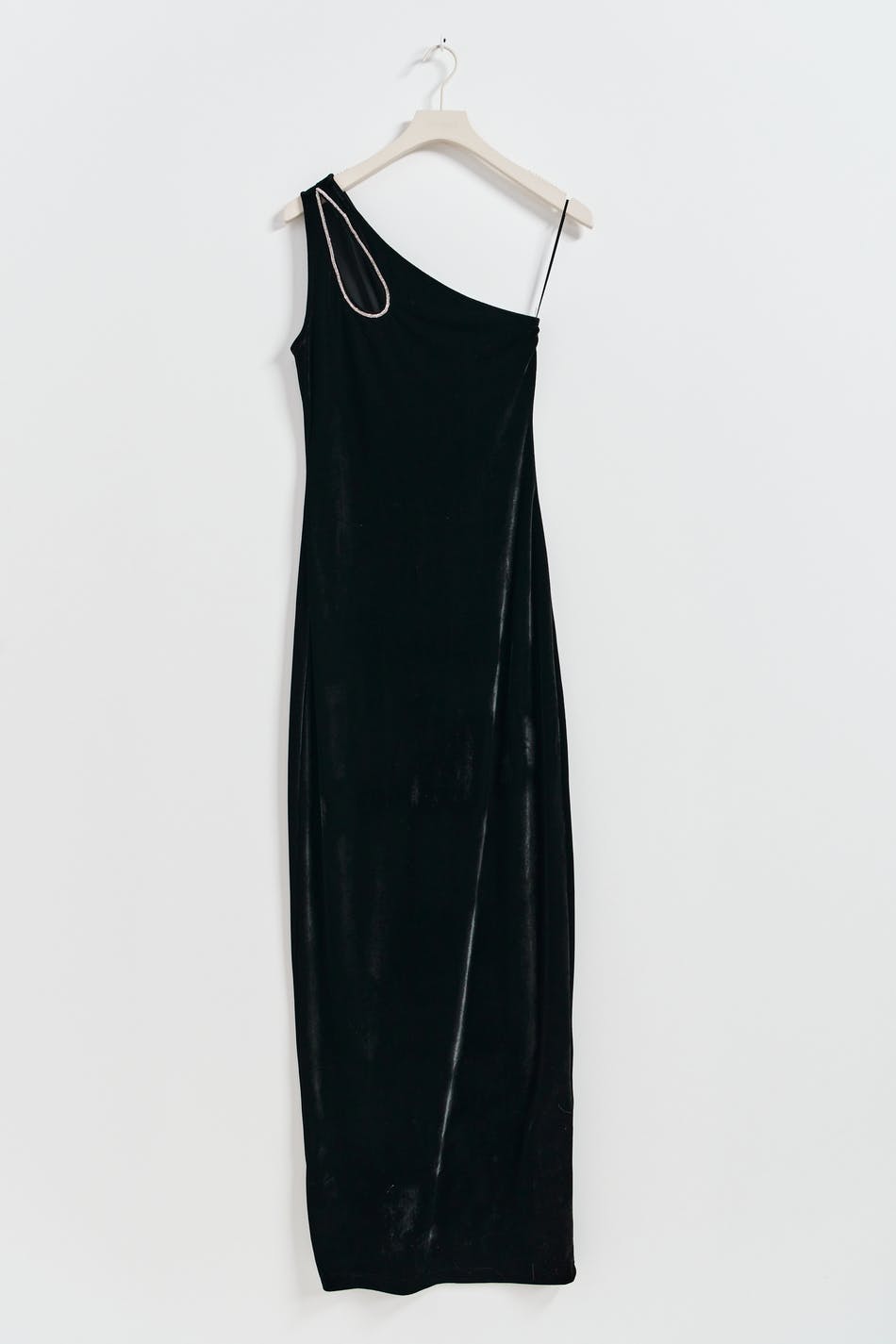 Velvet rhinestone maxi dress - Noir