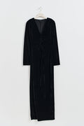 Ruched velvet maxi dress - Noir