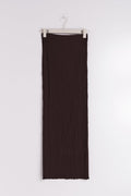 Textured maxi skirt - Coffee bean