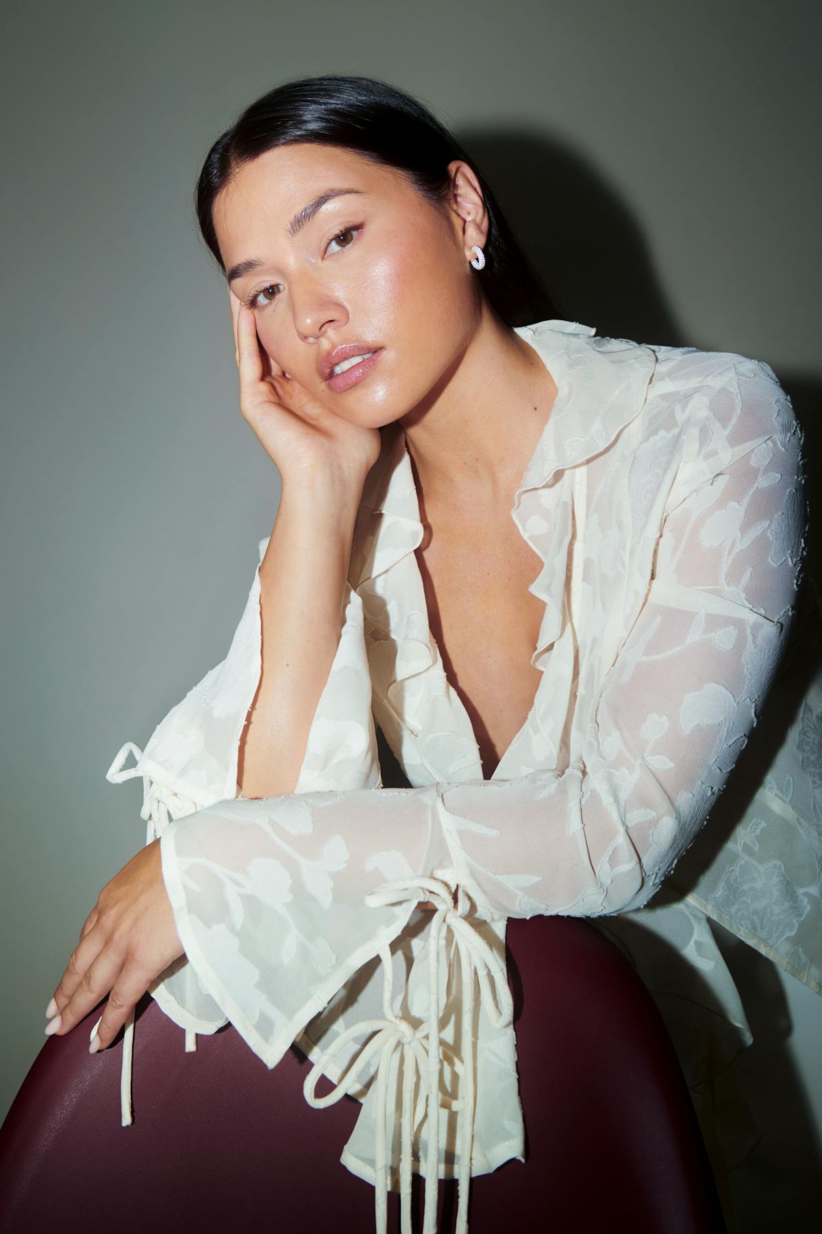 frill blouse - Ecru