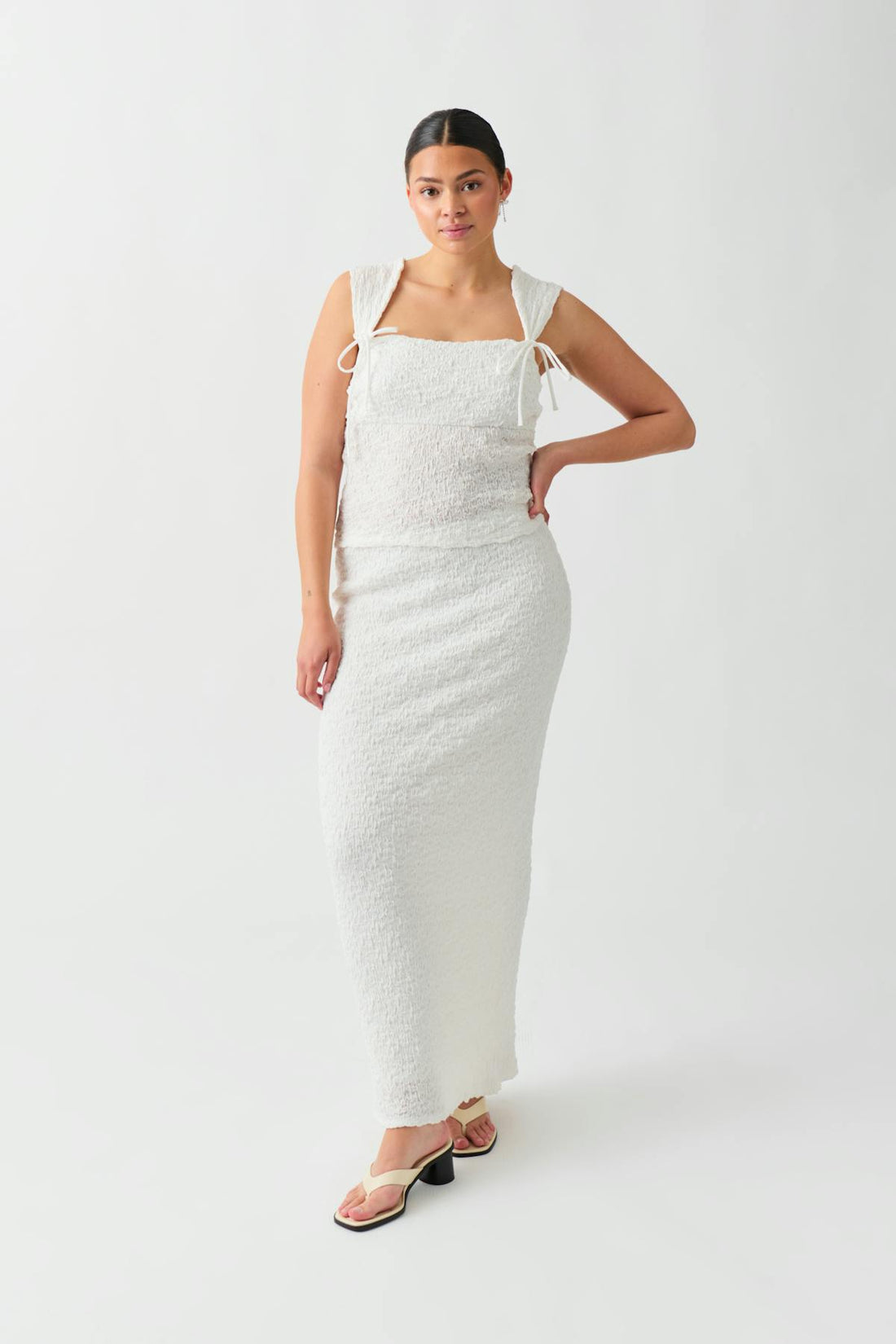 Structure maxi skirt - Blanc cassé
