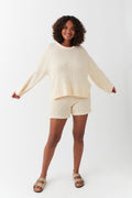 Knitted shorts - Crème