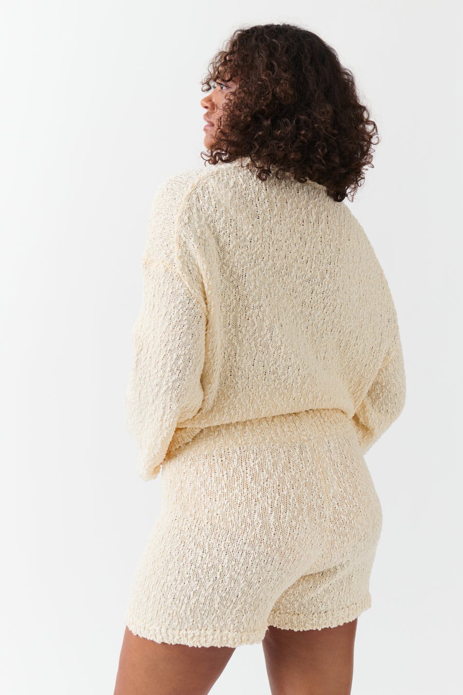 Knitted shorts - Crème