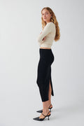 Low waist knit skirt - Noir