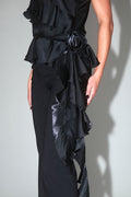 Frill rose detail clip - Noir