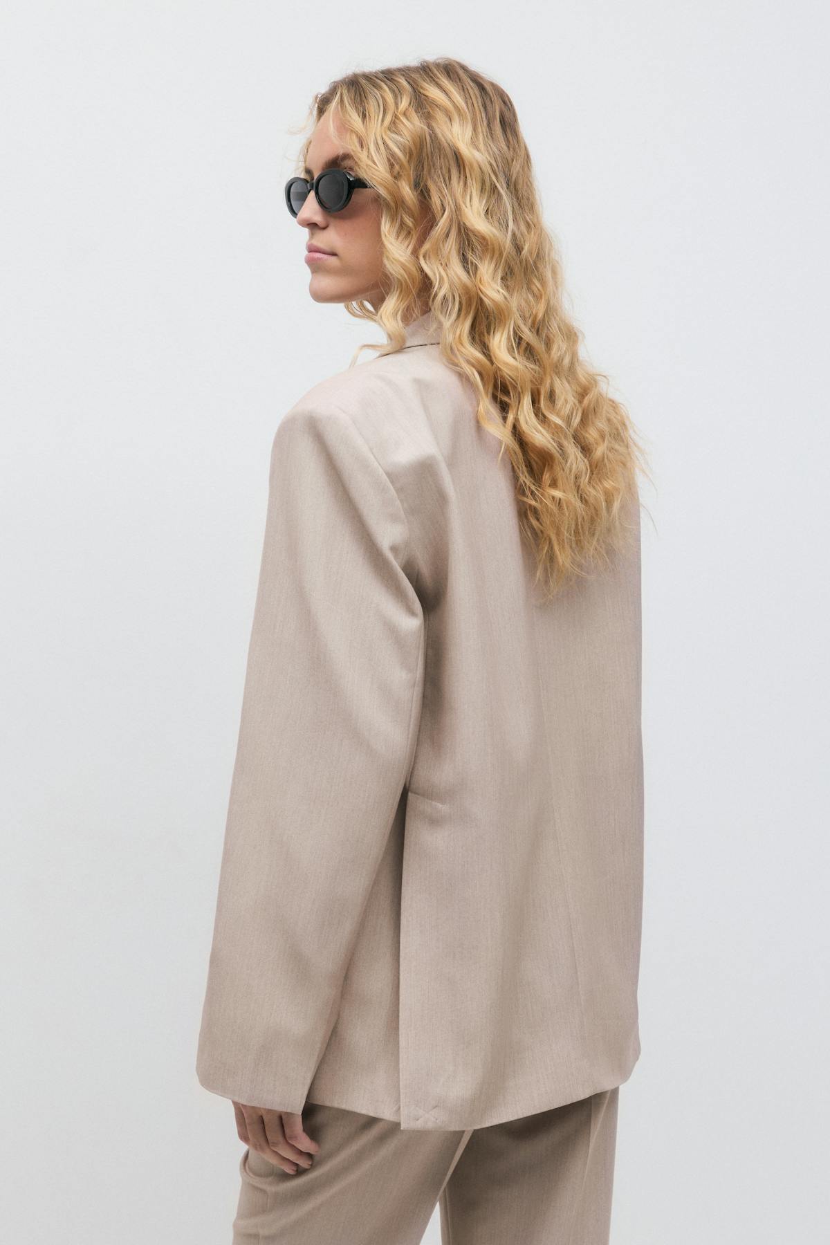 Relaxed blazer - Beige melange