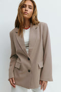 Relaxed blazer - Beige melange