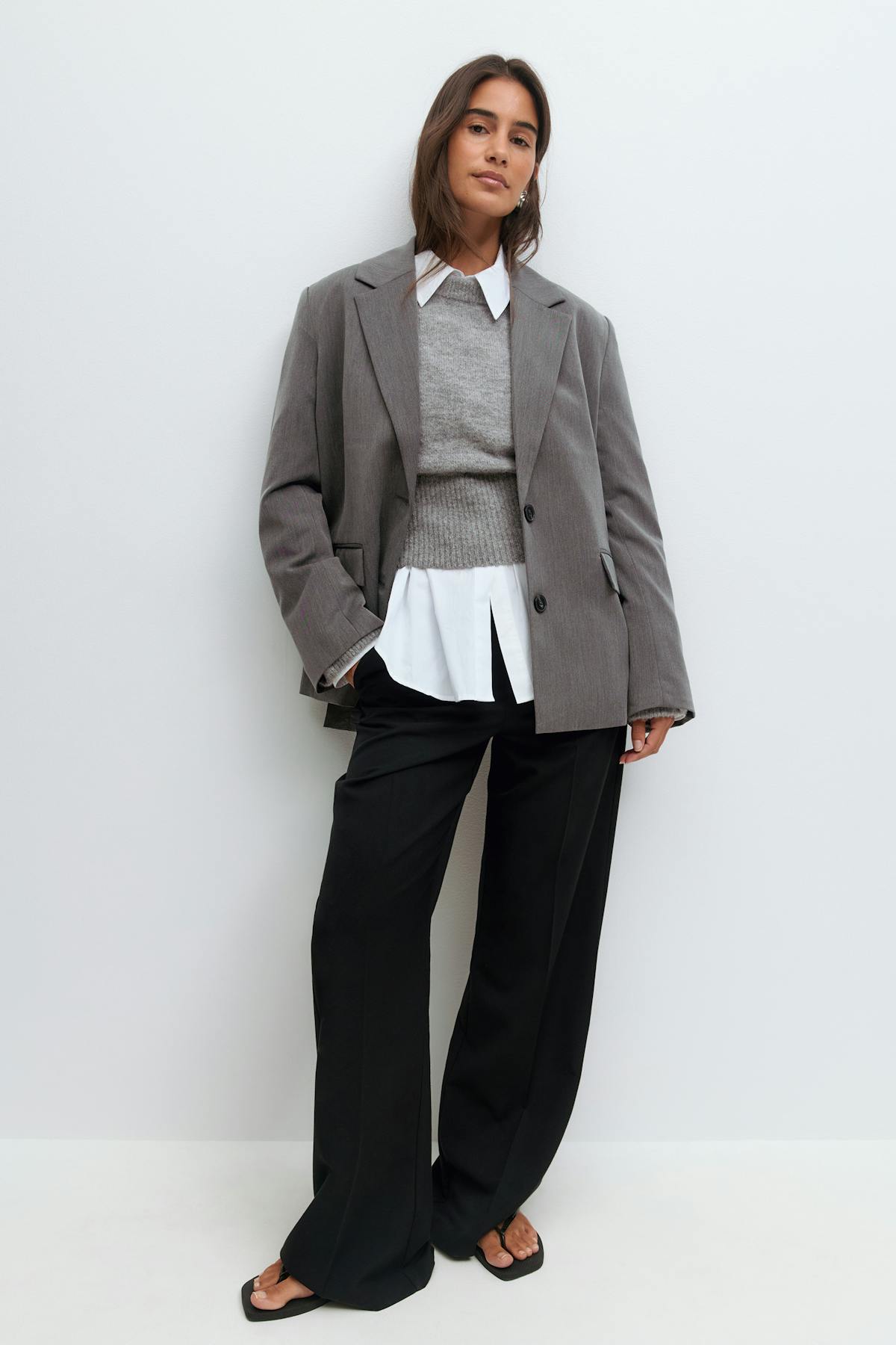 Relaxed blazer - Grey melange