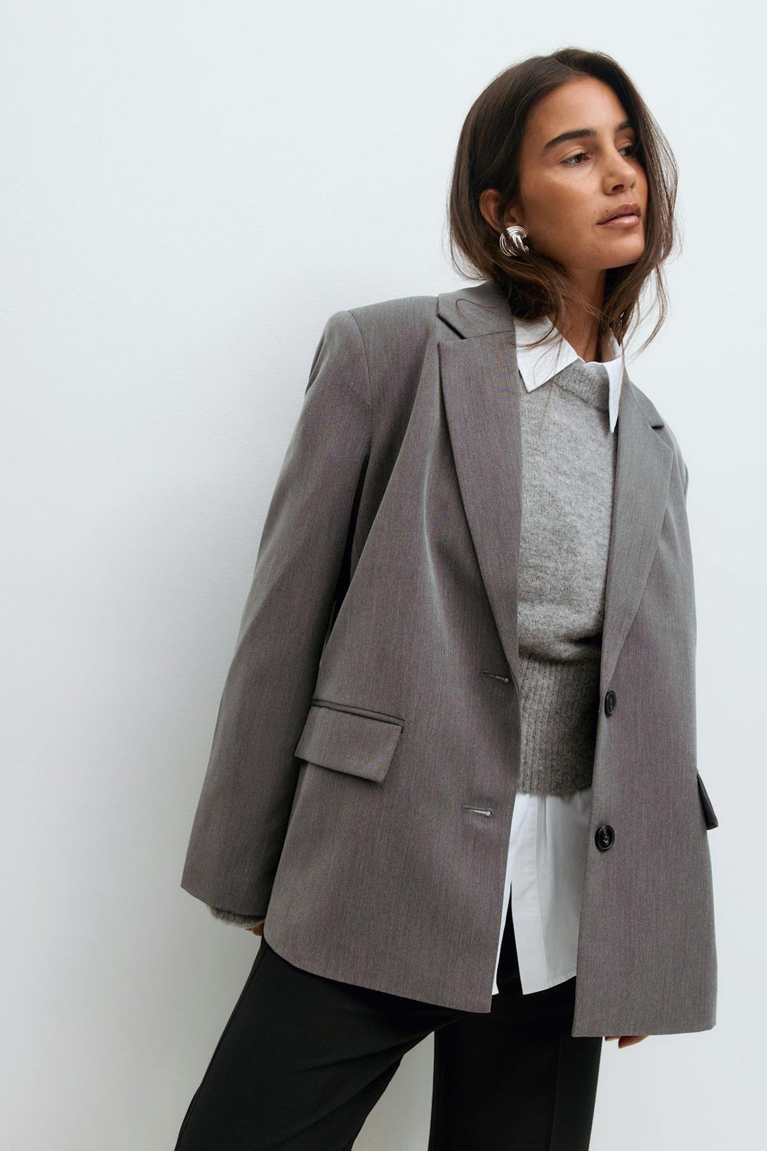 Relaxed blazer - Grey melange
