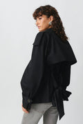short belted trench coat - Noir