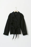 short belted trench coat - Noir