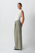 Fluid wide trousers - Vetiver