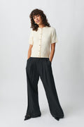 Fluid wide trousers - Vetiver